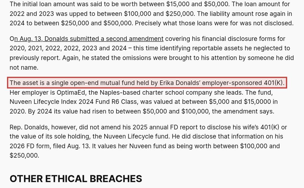 Screenshot of the source on floridabulldog.org, with the key passage boxed in red