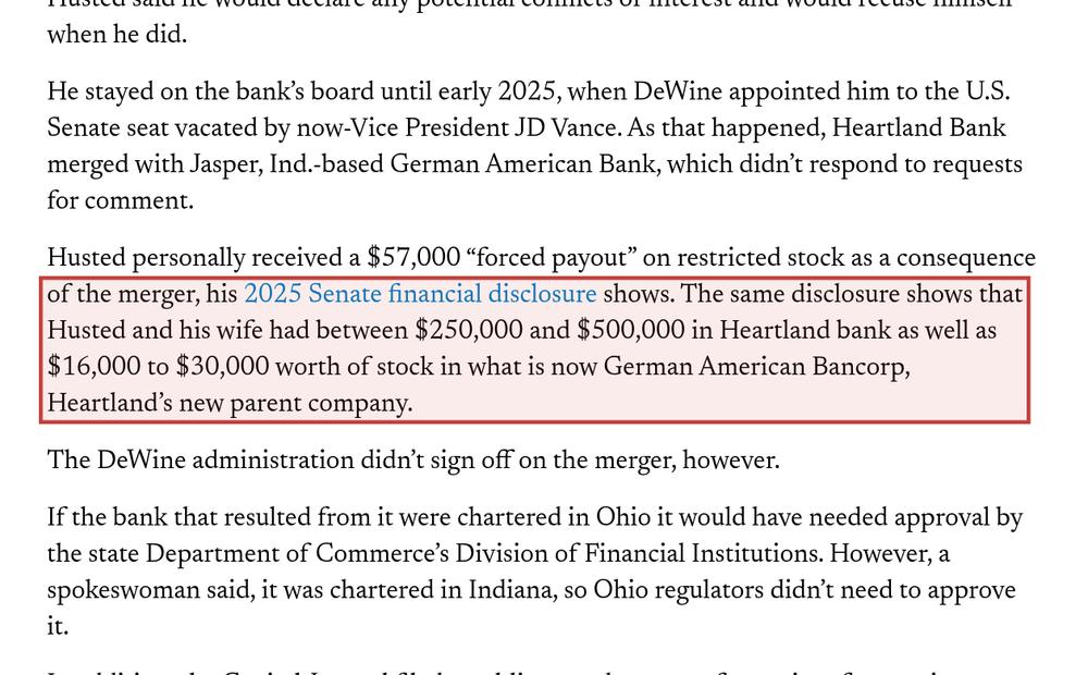 Screenshot of the source on ohiocapitaljournal.com, with the key passage boxed in red