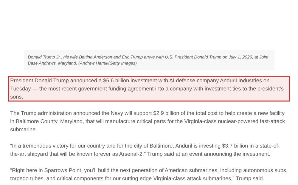 Screenshot of the source on wbal.com, with the key passage boxed in red