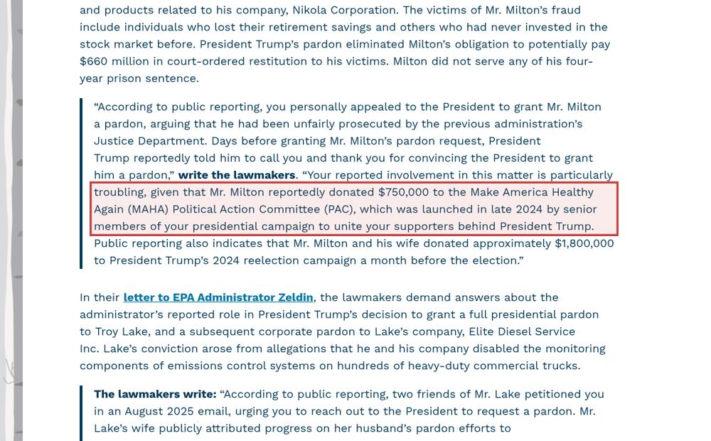 Screenshot of the source on welch.senate.gov, with the key passage boxed in red