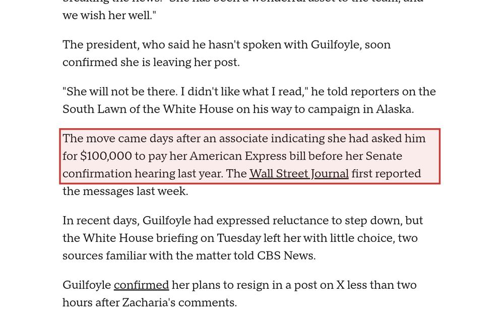 Screenshot of the source on cbsnews.com, with the key passage boxed in red