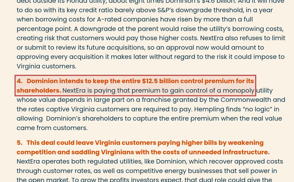 Screenshot of the source on cleanvirginia.org, with the key passage boxed in red